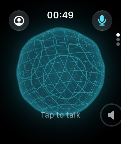 JARVIS on Apple Watch: the orb, ready to talk